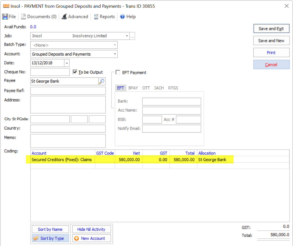 Realising Assets through Group Deposits/Payments – Exalt