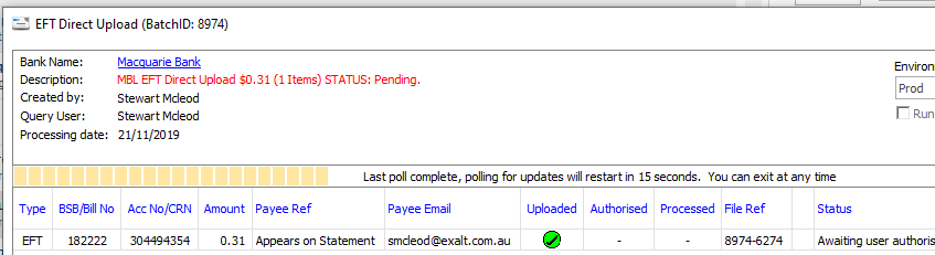 Banking Integration Checking A Payment File Transfer Status Exalt